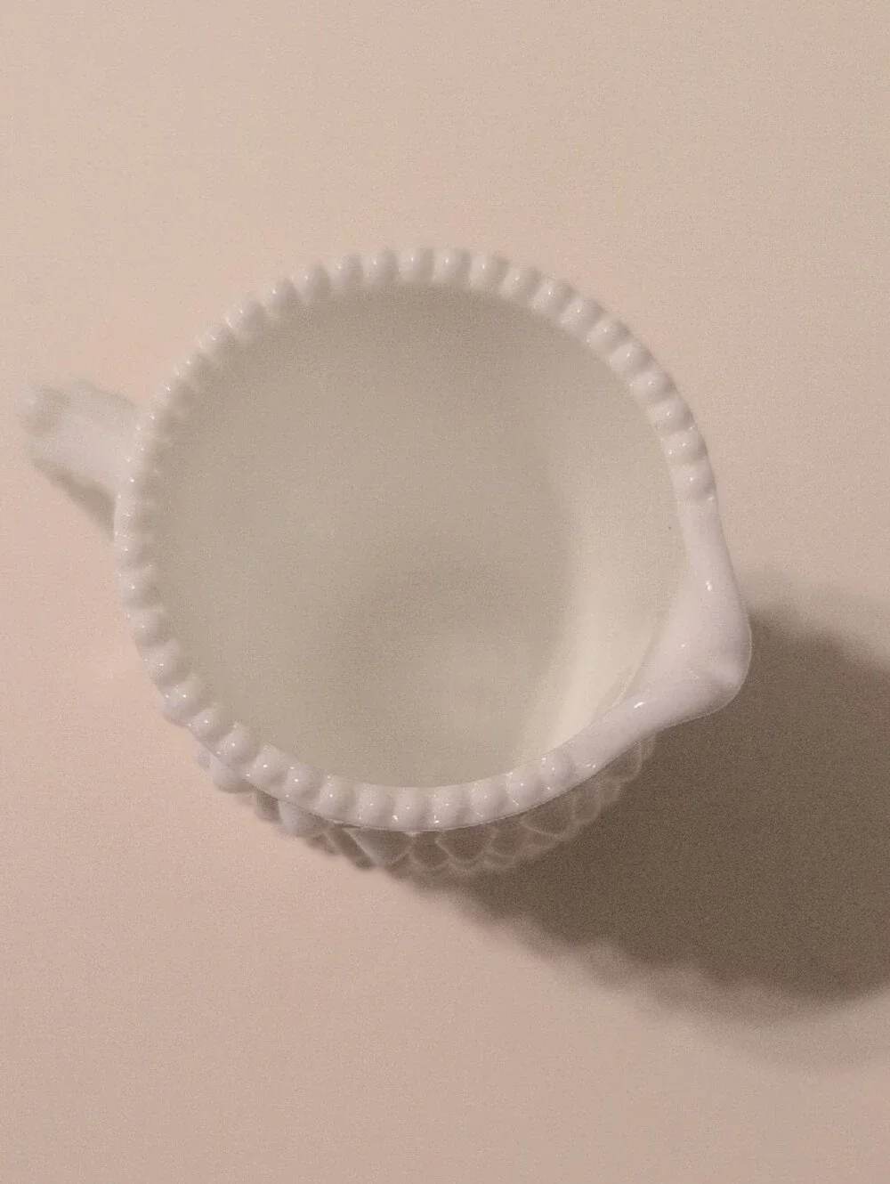 White Fenton Hobnail Milk Glass Small Creamer Pitcher